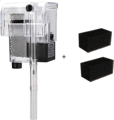 Produktbild von Aquariumfilter, an der Wand montierter Wasserfall-Aussenfilter, Sauerstoffpumpe fuer Aquarien, Mini-Schildkroetenbecken mit 2 Filterwatten šC mehrstufiges Filtersystem, geeignet fuer Aquarien mit 5 bis 10 Gallonen