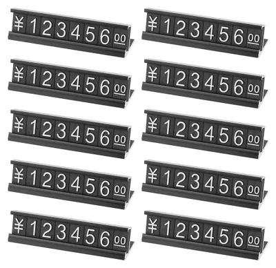 Preisauszeichnungsständer, 10er Set, Aluminiumbasis, schwarz