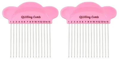 Quilling-Kamm 2er-Set, rosa, 60 mm Nadellänge, Papierbasteln