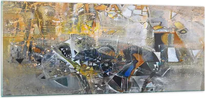 Produktbild von Bilder auf glas - Abstraktion modern - 100x40cm - Glasbilder - Wandbilder - Kunstdruck - zum Aufhängen bereit - Wanddekoration aus Glas - Glas Bilder - Wandbild auf Glas - Einteilig - GAB100x40-4001