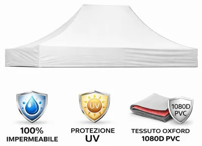 Image de Feuille de toit imperméable blanche 2X3 pour remplacement de gazebo pliable 49483