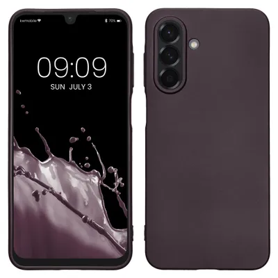 Produktbild von kwmobile Handyhülle für Samsung Galaxy A26 5G Hülle - Silikon Case metallisch schimmernd - Schutzhülle Cover - Metallic Brombeere