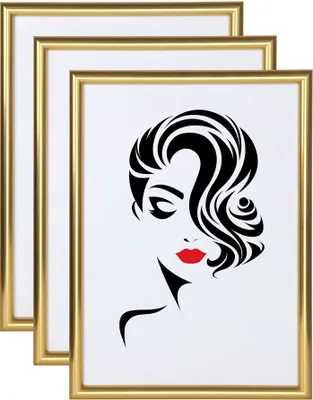 Produktbild von 3er 5er Set Classic Leichter Kunststoff  Bilder Foto Rahmen Poster  Schutz BD - Farbe: 3er Pack Gold | Format: 50x70