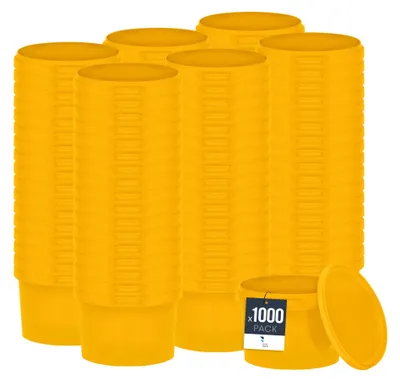 Produktbild von BenBow Eimer mit Deckel 0,5L x1000 Gelb - lebensmittelecht, stabil, luftdicht, auslaufsicher, geruchsneutral - Plastikeimer mit Henkel - leer