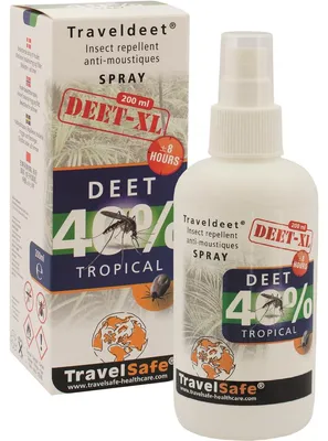 Produktbild von Travelsafe - TS0207 - Insektenschutzspray - TravelDeet - Diethyl-m-Toluamid 40% - 200ml