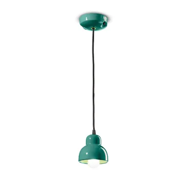 Produktbild von Vintage Deco Berimbau Keramik Kronleuchter Türkis 1 Licht E14