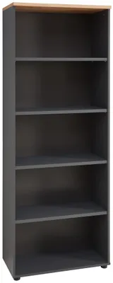 Produktbild von Bücherregal - 75 x 197 cm - Graphit Nachbildung - Artisan Eiche Nachbildung - 4 Einlegeböden