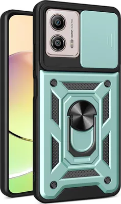 Produktbild von Hülle für Motorola Moto G53 / G13 / G23 mit Ring Ständer Halter Dia Kameraschutz TPU PC Hybrid Handyhülle Grün