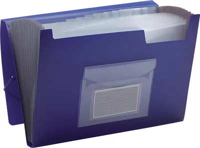 Produktbild von Q-Connect-Ordner mit 13 Fächern, transparent, blau, KF01275