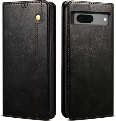 Produktbild von Google Pixel 7A Hülle, Leder Flip Brieftasche Schutzhülle mit Standfunktion für Google Pixel 7A Schwarz