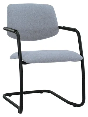 Productafbeelding van Workliving Vergaderstoel X5 - Sledeframe - Wolvilt Fenice 351 zachtblauw - frame zwart