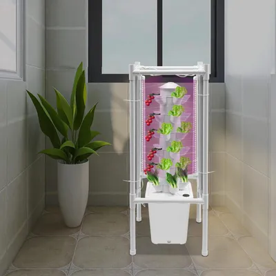 Obrázok produktu pre Hydroponický pestovateľský systém – 6 úrovní – 30 miest na pestovanie – LED osvetlenie rastlín – 9,8 l nádrž na vodu – Do interiéru – Vertikálna záhrada