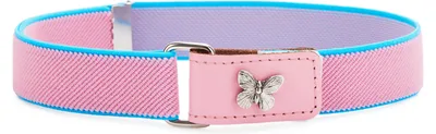 Produktbild von Ladeheid Mädchen Gürtel Elastik-Gürtel 1-6 Jahre 34-65 cm P15G (Rosa/Blau/Schmetterling)