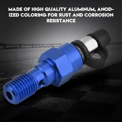 Zdjęcie produktu dla Śruba odpowietrzająca do głównego zacisku hamulcowego motocykla M10x1,0 mm, śruba typu banjo z nasadką, niebieska osłona przeciwpyłowa