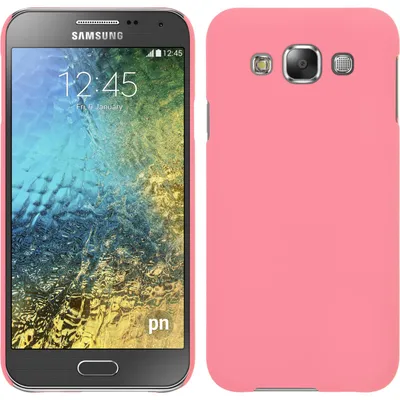 Produktbild von PhoneNatic Case kompatibel mit Samsung Galaxy E5 - Hülle rosa gummiert Hard-case + 2 Schutzfolien