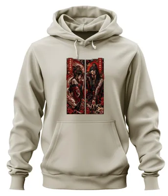 Produktbild von Samurai Katana Drache Japan Tattoo Krieger Y2K Yakuza Edo Hoodie Kapuzenpullover, Natur, 3XL