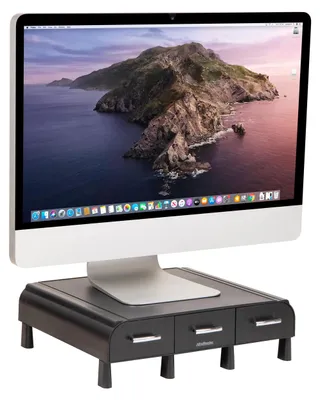 Obrázok produktu pre Stojan na monitor pre počítač alebo notebook, organizér na písací stôl, čierna farba