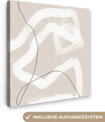 Produktbild von MuchoWow® - Leinwandbilder - Linie - Abstrakt - Design, Wandbild, Wanddeko Bilder Wohnzimmer, 90x90 cm