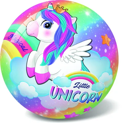 Produktbild von Spielball für Kinder mit Einhorn-Motiv, 23 cm Durchmesser, für drinnen und draußen