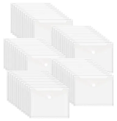 Image de Pochettes transparentes pour documents, avec fermeture velcro, lot de 60