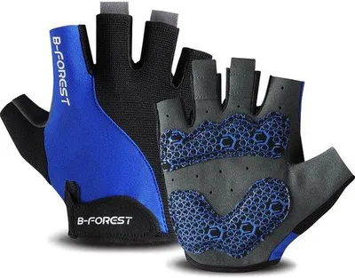 Productafbeelding van Fietshandschoenen voor Volwassenen - Halfvinger met Gel Schokabsorptie - Blauw