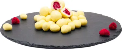 Produktbild von Himbeeren gefriergetrocknet mit Joghurt-Schokolade: 100g Größe: 100g