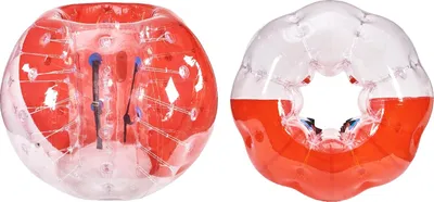 Obrázek produktu pro Nafukovací míč, odolné PVC, bezpečný pro venkovní hru, červený a průhledný