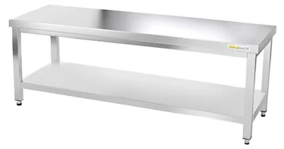 Obrázok produktu pre Pracovná doska z nehrdzavejúcej ocele, podstavec, rozmer 1800 x 600 mm, PREMIUM - GOLDINOX