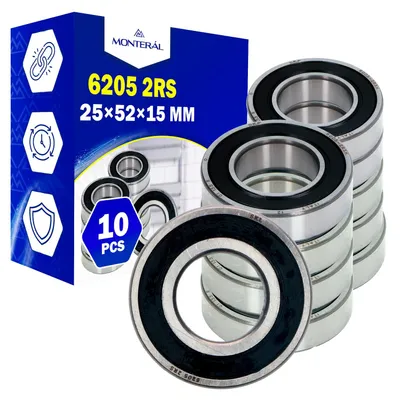Kugellager 6205 2RS, 10 Stück, 25x52x15 mm, Gummidichtungen