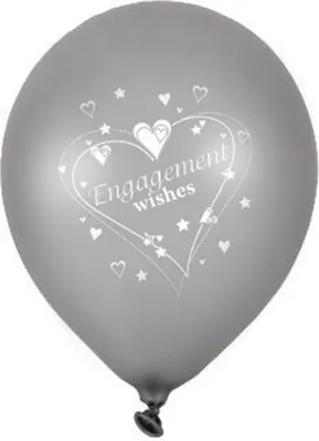 Produktbild von Creative Party - Ballons "Engagement Wishes", Latex 6er-Pack SG34255 (Einheitsgröße) (Grau)
