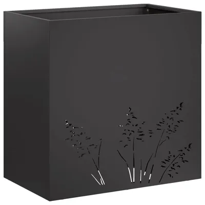 Obrázok produktu pre vidaXL Záhradný kvetináč, čierna farba, 50 x 30 x 49 cm, vyrobený z pozinkovanej ocele