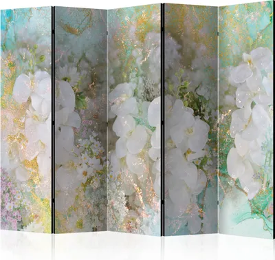 Produktbild von Neuheit! Dekorativer Paravent Raumteiler Trennwand Foto-Paravent Spanische Wand XXL BLUMEN ORCHIDEE ABSTRAKT 225x172 cm b-C-0957-z-c