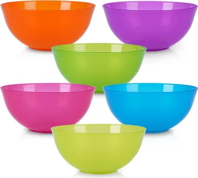 Produktbild von Plastikschälchen-Set Müslischale Kinderschälchen Kinderschüssel wiederverwendbar 450 ml 6 Stk.