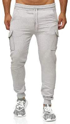 Produktbild von Reslad Herren Jogginghose Sweatpants Jogger Freizeithose Männer Hosen Cargo-Hose Jogginghosen RS-5075 Grau 2XL