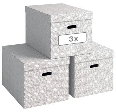 Produktbild von Leitz VON 61420001, Aufbewahrungsbox, Weiß, Rechteckig, Karton, Muster, Drinnen