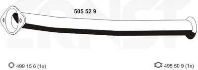 Produktbild von ERNST Abgasrohr Auspuffrohr passend für PEUGEOT 206 Schrägheck (2A/C) 505529