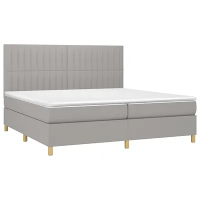 Produktbild von Boxspringbett mit Matratze Hellgrau 200x200 cm Stoff