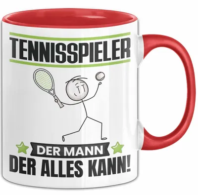Produktbild von Tennisspieler Tasse Geschenk für Tennisspieler Der Mann Der Alles Kann Geschenkidee zum Geburtstag (Rot)
