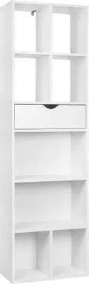 Image de Étagère à 8 compartiments, blanche, 50 x 24 x 168 cm