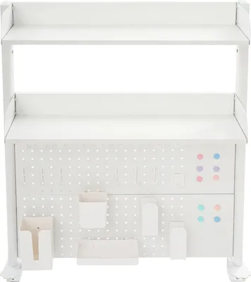 Produktbild von Lochplatten-Schreibtisch-Organizer, platzsparendes Design, vielseitige Anzeigeoptionen, Weiß, M
