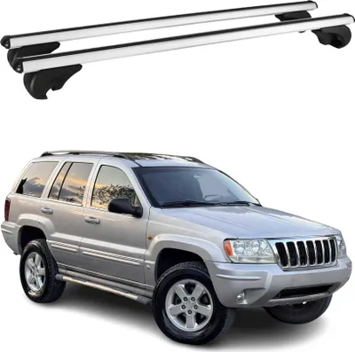 Image de Barres de toit Transversales pour Jeep Grand Cherokee 1998-2004 Aluminium Argent