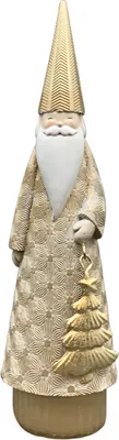 Immagine prodotto di Elegante statuetta di Babbo Natale con stella in oro, in 31 cm