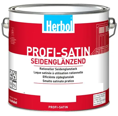 Produktbild von Herbol Profi Satin, Fertig gemischt, Satiniert-glänzende Oberfläche, Weiß, 12,5 m²/L, Weiß, Lösungsmittelbasiert