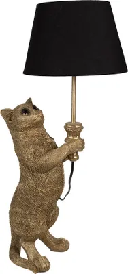 Immagine prodotto di Clayre & Eef Lampada da tavolo Gatto 31x24x62 cm Color oro Nero Poliresina