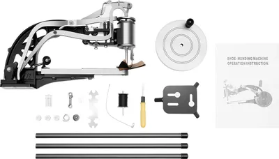 Produktbild von Leder Nähmaschine - Schuster Nähmaschine - Handbetrieben - Stichlänge max. 6 mm - Nähfußhub 6 mm - Nähdicke 3–5 mm - Größe 45,5×26,5 cm - Höhe 66 cm