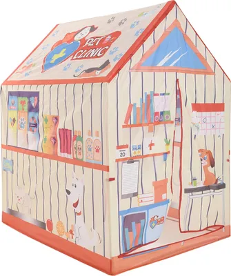 Produktbild von Faltbares Spielzelt für Kinder im Tierarztpraxis-Design, 102x95x72 cm