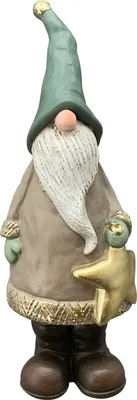 Produktbild von Santa Nikolaus LILIAN Figur Skulptur Polyresin natur/grün 8,8x8,2cm H23cm