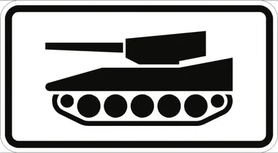 Produktbild von Verkehrsschild VZ1049-12, Nur militärische Kettenfahrzeuge, Alu, RA2, 420x231 mm