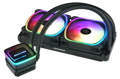 Image de ENERMAX AQUAADV ARGB 240 AIO CPU Watercooling Intel LGA1700 AM5 Ready 330W+ TDP 2x 120mm PWM SquA ventilateur RGB (ELC-AQFA240-SQA)