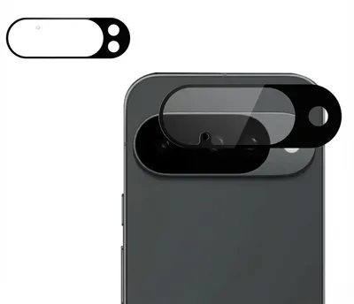 Zdjęcie produktu dla Szklana folia ochronna na obiektyw aparatu, 2 sztuki, dla Google Pixel 9 Pro - czarna